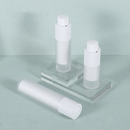 White Airless Pump Bottles Empty- Frosted 15ml 30ml 50ml for Skin Care