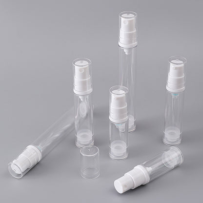 Clear Airless Bottle with 5ml & 10ml & 15ml Capacity for Cosmetics - Lotion and Spray Pump Design Ideal for Samples
