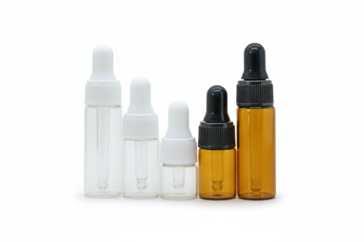 Mini Amber Glass Dropper Bottles