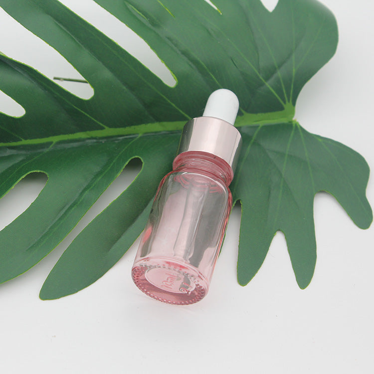 Cherry Pink Glass Essential Oil Bottle Liquid Reagent Pipette Dropper Bottles with Rose Gold Cap 10~50ml