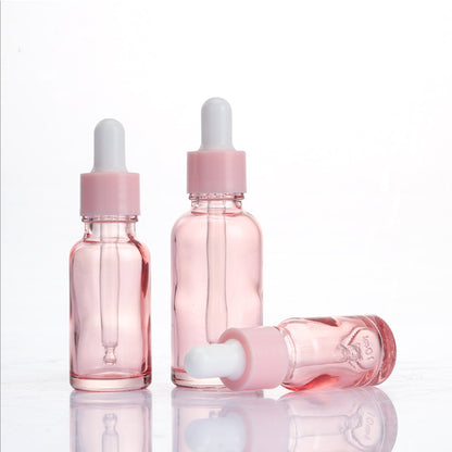 10ml 20ml 30ml Pink Glass Dropper Bottle Essential Oil Liquid Reagent Pipette Bottles for Cosmetics