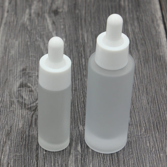 Classic 15ml 30ml frost clear glass dropper bottle for essential oil serum with white cap