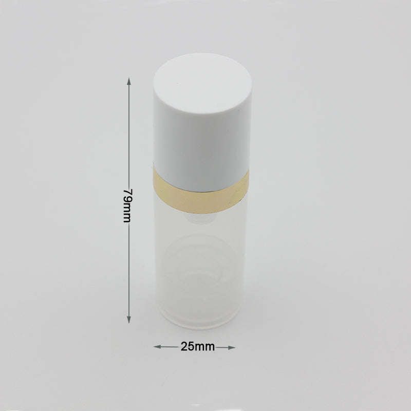 Empty 10ml Airless Pump Bottles Lotion Clear Plastic Vacuum Bottle for Cosmetics with Silver Gold Ring Cosmetic Packaging