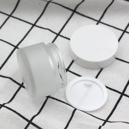 Frosted Glass Cosmetic Jars -10g 20g 30g Empty Container with Gold Lid