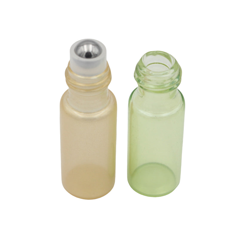 Mini 5ml Roll On Glass Bottles Pearl Color Fragrance Perfume Essential Oil Bottles With Stainless Steel Ball Roller