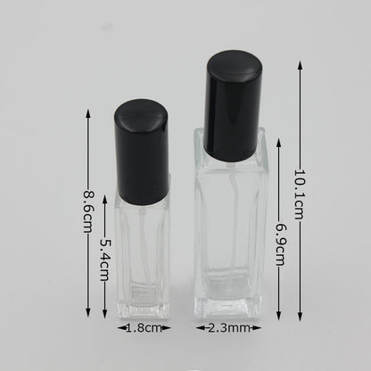 Clear Glass Perfume Spray Bottle 10ml 20ml - Square Cosmetic Container