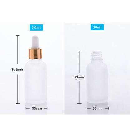 100PCS/Lot 30ml frosted glass dropper bottle with gold sliver black cap for essential oil serum