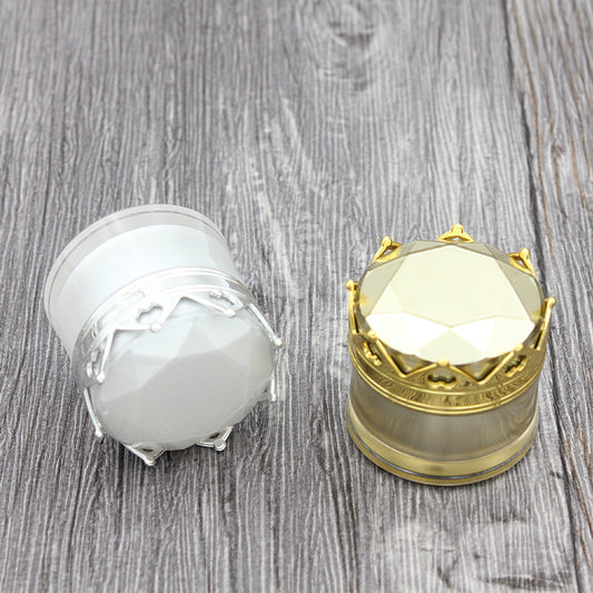 15g 20g cosmetic cream jar empty cosmetics container with crown shape cap white gold silver