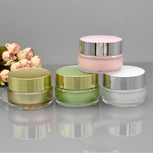 Shiny Acrylic Plastic Cream Jar 5g 10g 15g 30g for Cosmetic Packaging Container Gold White