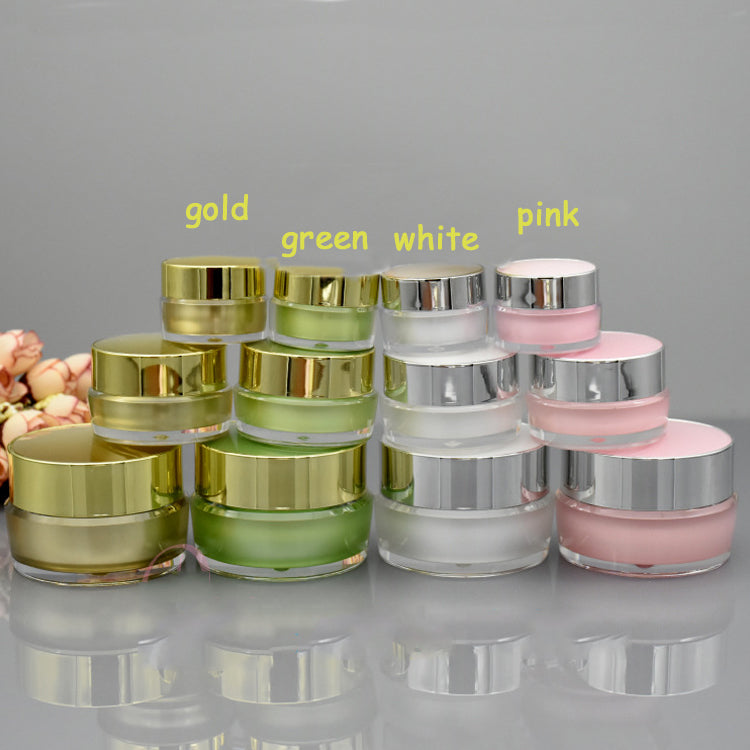 Shiny Acrylic Plastic Cream Jar 5g 10g 15g 30g for Cosmetic Packaging Container Gold White