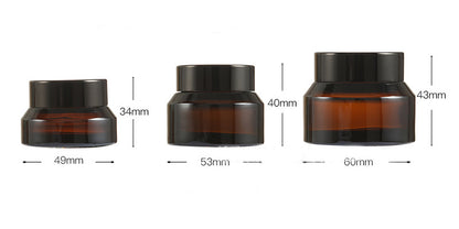 15g 30g 50g Glass Cosmetic Empty Jar Pot Green Amber Face Cream Container with Plastic Lid