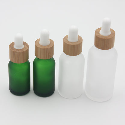 Frosted Green Glass Dropper Bottle