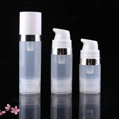 5ml 10ml Airless Bottles Clear Pump Lotion Bottle with Silver Ring Cover Cosmetic Packaging