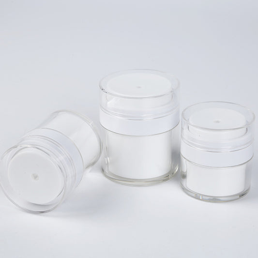 15 30g White Simple Airless Cosmetic Bottle 50g Acrylic Cream Jar Lotion Pump Container