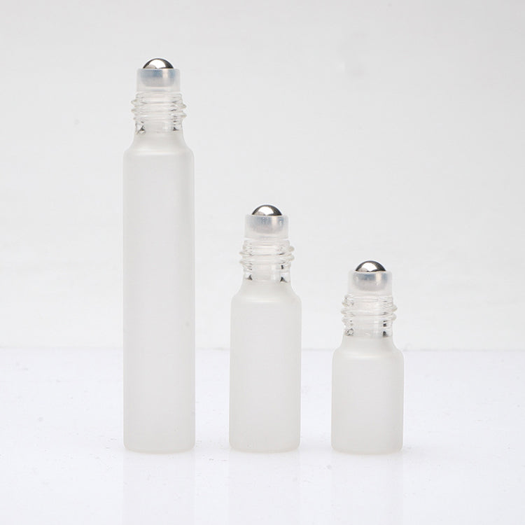 10ml 5ml 3ml Perfume Roll On Glass Bottle Frosted Clear with Metal Roller Ball Essential Oil Vials