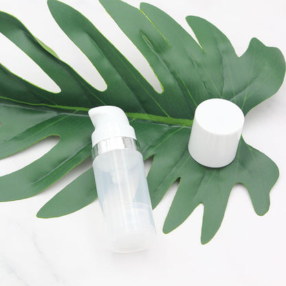 5ml 10ml Airless Bottles Clear Pump Lotion Bottle with Silver Ring Cover Cosmetic Packaging