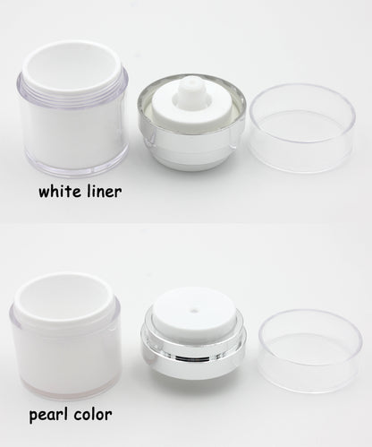 15 30 50g Pearl White Acrylic Airless Bottle Cream Jar with Pump Cosmetics Packaging