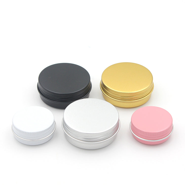 15ml Metal Aluminium Tins Lip Balm Containers Empty Jars Screw Top Cans White Gold Black