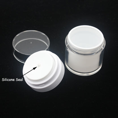 15 30g White Simple Airless Cosmetic Bottle 50g Acrylic Cream Jar Lotion Pump Container