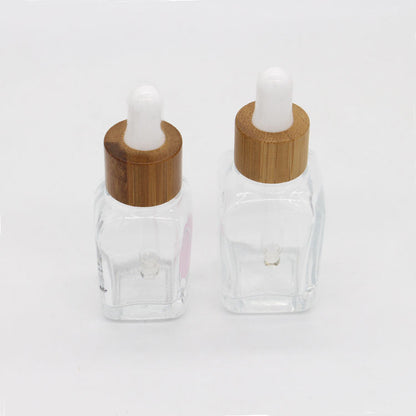 240PCS/Lot 20ml 30ml Bamboo Essential Oil Bottle Glass Dropper Bottles Amber with Wooden Cap