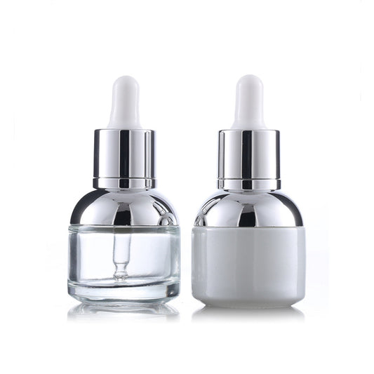 30ml Glass Serum Bottle Pearl White & Transparent Cosmetic Essential Oil Dropper Bottles