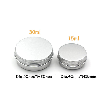 1Oz/30ml Aluminium Jar Cans with Screw Lid Empty Lip Balm Cosmetics Container