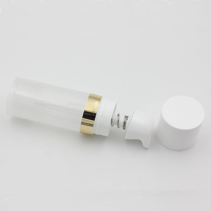 Empty 10ml Airless Pump Bottles Lotion Clear Plastic Vacuum Bottle for Cosmetics with Silver Gold Ring Cosmetic Packaging