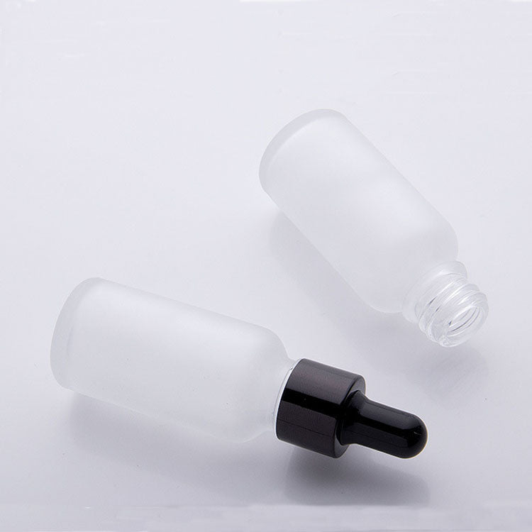 100PCS/Lot 30ml frosted glass dropper bottle with gold sliver black cap for essential oil serum