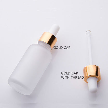 100PCS/Lot 30ml frosted glass dropper bottle with gold sliver black cap for essential oil serum