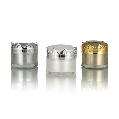 5g 10g cosmetic cream jar luxury empty cosmetics container with crown cap white gold silver