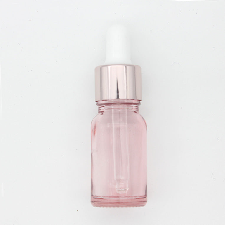 Cherry Pink Glass Essential Oil Bottle Liquid Reagent Pipette Dropper Bottles with Rose Gold Cap 10~50ml