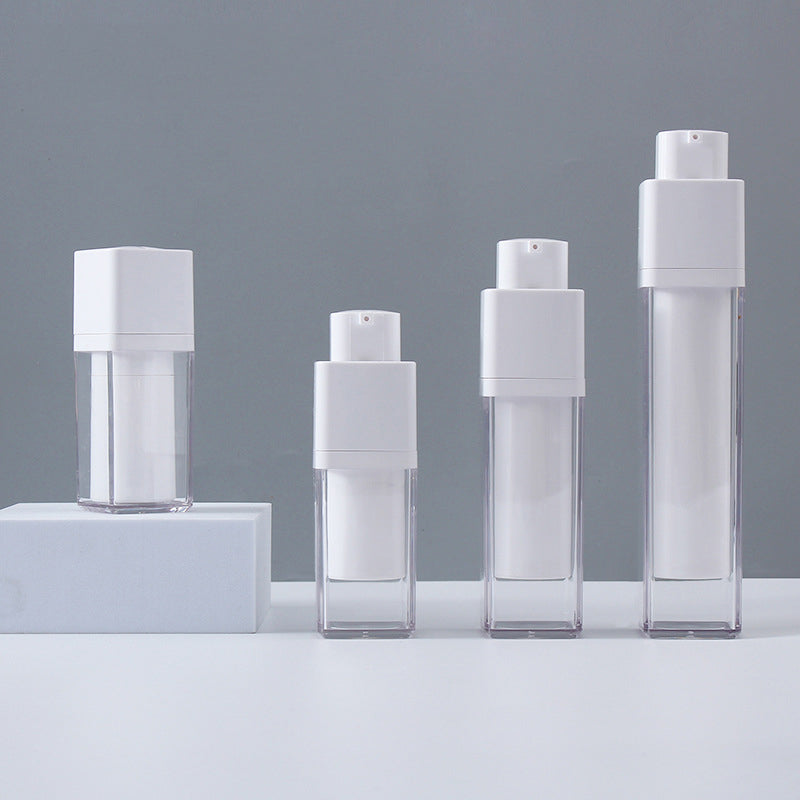 Airless cosmetic bottles in various sizes - 15ml, 30ml, 50ml - perfect for skincare.