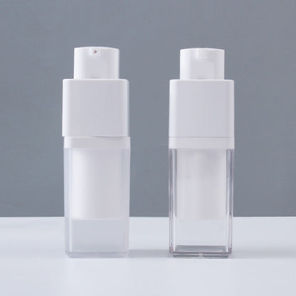 Airless cosmetic bottles best for skincare in white, featuring double-wall construction for serum protection.